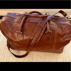 Leather Weekender Travel Bag-made in Italy